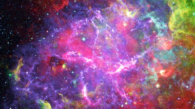 Nebula ve galaksiler uzayda. Bu görüntünün elementleri NASA tarafından desteklenmektedir.