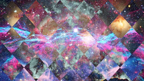 神聖な幾何学のコラージュ 抽象的な宇宙空間 Nasa から提供されたこのイメージの要素 — ストック写真