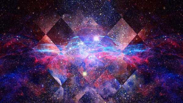 Streszczenie Tło Geometrycznych Hipster Trójkąty Koła Mgławica Gwiazdy Galaktyki Elementy — Zdjęcie stockowe
