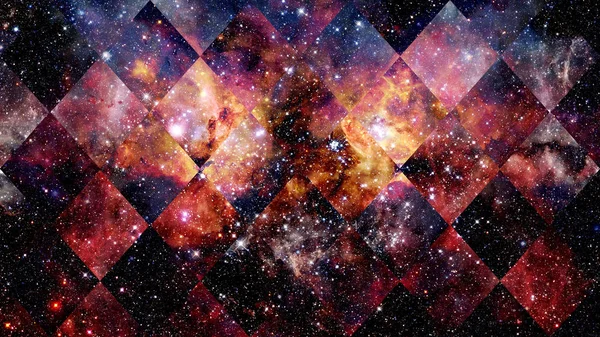 Abstrato Hipster Fundo Geométrico Com Triângulos Círculos Nebulosa Estrelas Galáxia — Fotografia de Stock