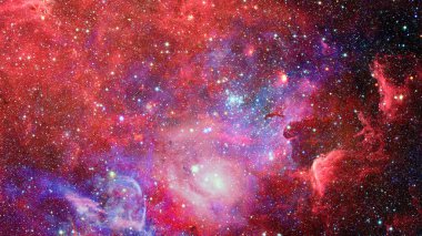 Renkli Bulutsusu ve evrendeki yıldızların açık yıldız kümesi. Nasa tarafından döşenmiş bu görüntü unsurları.