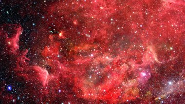 Karanlık uzayda nebula ve galaksiler. Bu görüntünün elementleri NASA tarafından desteklenmektedir.