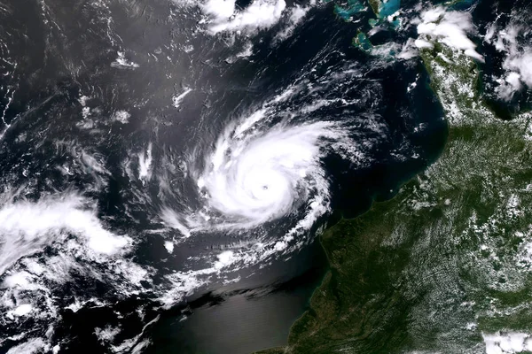 Hurrikan Vom Weltraum Aus Gesehen Elemente Dieses Bildes Werden Von — Stockfoto
