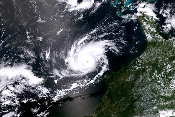Hurricane seen from the space. Elements of this image are furnished by NASA