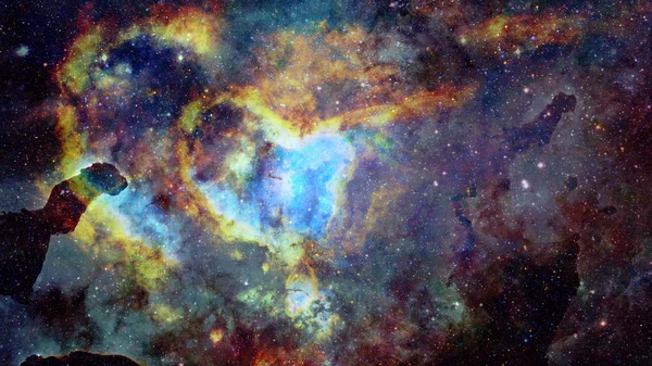 星云和恒星在深的空间 Fasciniting Nasa 提供的这个图像的元素 — 图库照片