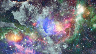 Nebula ve yıldızlar uzayda. Bu görüntünün elementleri NASA tarafından desteklenmektedir.