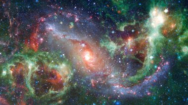 Uzaydaki sarmal galaksi. Bu görüntünün elementleri NASA tarafından desteklenmektedir.