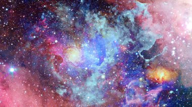 Renkli Bulutsusu ve evrendeki yıldızların açık yıldız kümesi. Nasa tarafından döşenmiş bu görüntü unsurları.