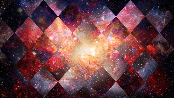 Fond Géométrique Abstrait Hipster Avec Triangles Cercles Nébuleuse Étoiles Galaxie — Photo