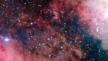 Karanlık uzayda nebula ve galaksiler. Bu görüntünün elementleri NASA tarafından desteklenmektedir.