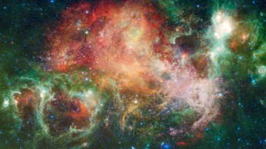 Nebula ve galaksi uzayda. Bu görüntünün elementleri NASA tarafından desteklenmektedir.