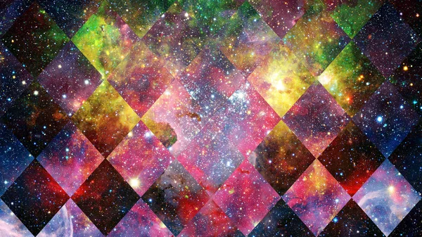 Fondo Geométrico Hipster Abstracto Con Triángulos Círculos Nebulosas Estrellas Galaxias —  Fotos de Stock