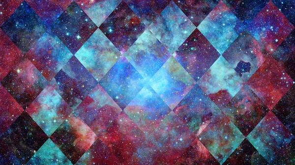 Fondo Geométrico Hipster Abstracto Con Triángulos Círculos Nebulosas Estrellas Galaxias —  Fotos de Stock