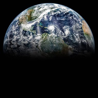 Üç kasırgaları Atlantik. Nasa tarafından döşenmiş bu görüntü unsurları.