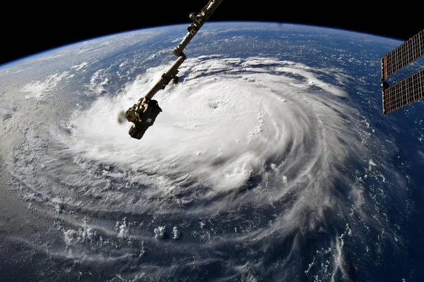 Hurrikán Florence Látogatóink Nemzetközi Űrállomáson Kép Nasa Berendezett Elemei — Stock Fotó