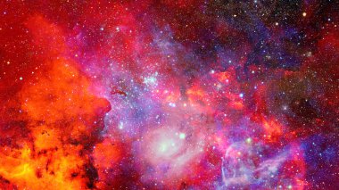 Renkli Bulutsusu ve evrendeki yıldızların açık yıldız kümesi. Nasa tarafından döşenmiş bu görüntü unsurları.