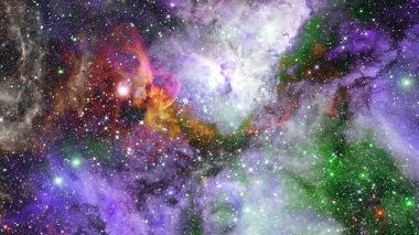 Yıldızlı ve nebulalı gece gökyüzü. Bu görüntünün elementleri NASA tarafından desteklenmektedir.