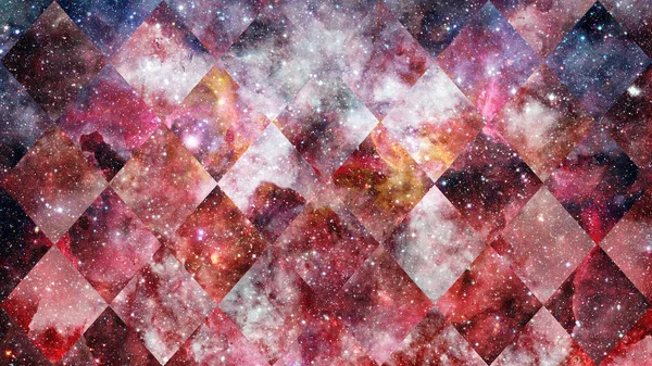 Abstraktní Geometrické Pozadí Bokovky Trojúhelníky Kruhy Mlhoviny Hvězdy Galaxie Prvky — Stock fotografie