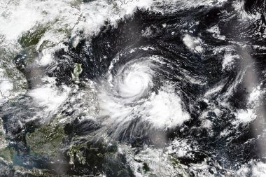 Tayfun Mangkhut. Nasa tarafından döşenmiş bu görüntü unsurları