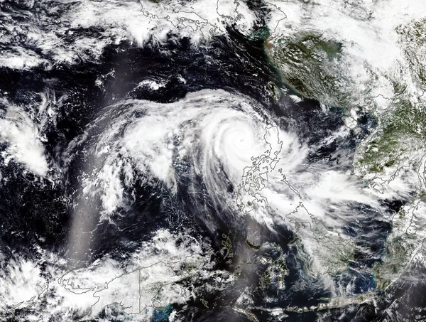 Taifun aus dem All. Satellitenbild. Elemente dieses Bildes von der nasa — Stockfoto