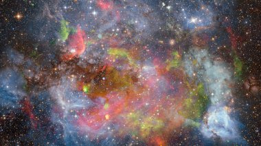 Nebula ve galaksi uzayda. Bu görüntünün elementleri NASA tarafından desteklenmektedir.
