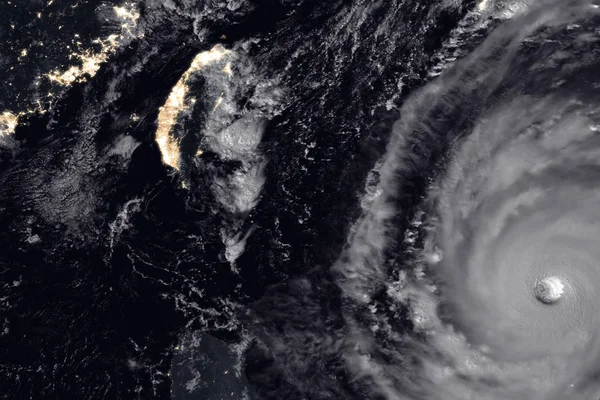 Super Typhoon Trami Barreled Western Pacific Basin Visible East Taiwan — Stock Photo, Image