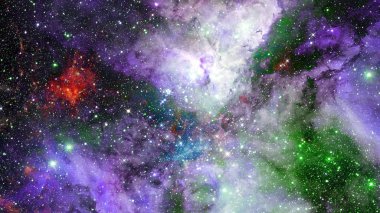 Renkli uzay nebulası. Bu görüntünün elementleri NASA tarafından desteklenmektedir.