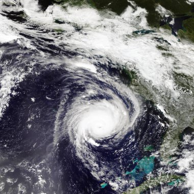 Tayfun uzaydan. Uydu görüntüsü. Nasa tarafından döşenmiş bu görüntü unsurları