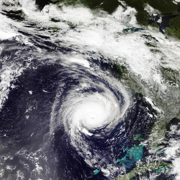 Tufão do espaço. Vista por satélite. Elementos desta imagem fornecidos pela NASA — Fotografia de Stock