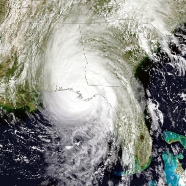 Kasırga Florida yakınındaki Michael. Bu görüntü unsurları Nasa tarafından döşenmiştir