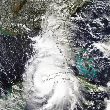 Kasırga Florida yakınındaki Michael. Bu görüntü unsurları Nasa tarafından döşenmiştir