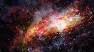 Patlama süpernova. Parlak yıldız bulutsu. Uzak galaksi. Yeni yıl havai fişekler. Soyut resim. Nasa tarafından döşenmiş bu görüntü unsurları.