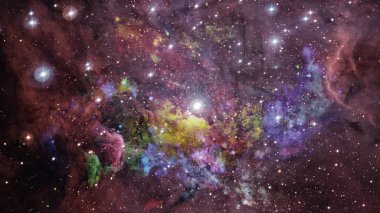 Nebula ve galaksi uzayda. Bu görüntünün elementleri NASA tarafından desteklenmektedir.