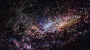 Derin uzayda nebula ve galaksiler. Bu görüntünün elementleri NASA tarafından desteklenmektedir.