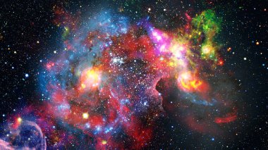 Colorful nebulas, galaxies and stars in deep space. Elements of this image furnished by NASA. clipart