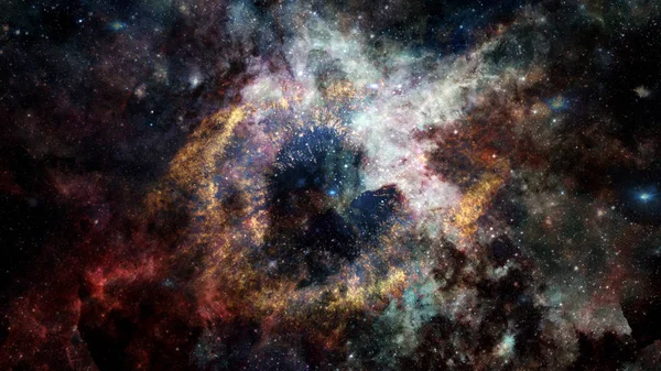 深宇宙多色星雲の星や銀河 Nasa から提供されたこのイメージの要素 — ストック写真