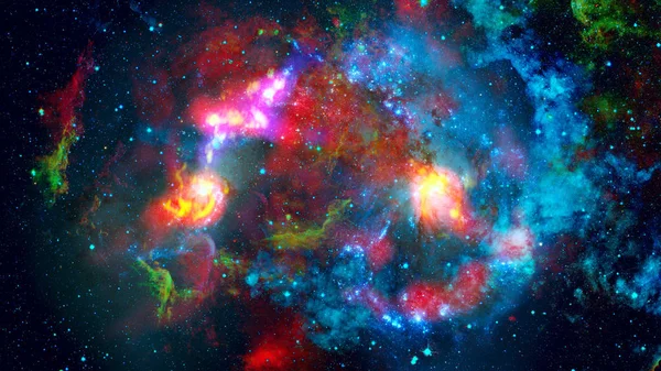 Hermosa nebulosa y galaxia. Elementos de esta imagen proporcionados por la NASA. — Foto de Stock