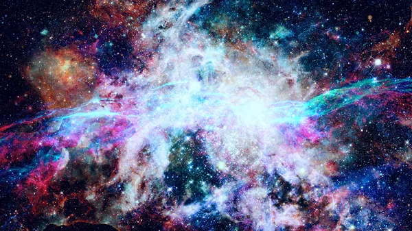 Nevel en sterren in de ruimte. Elementen van deze afbeelding geleverd door NASA — Stockfoto