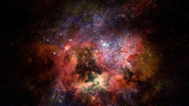 Derin uzayda nebulanın görüntüsü. Bu görüntünün elementleri NASA tarafından desteklenmektedir.