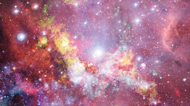 Patlama süpernova. Parlak yıldız bulutsu. Uzak galaksi. Yeni yıl havai fişekler. Soyut resim. Nasa tarafından döşenmiş bu görüntü unsurları.