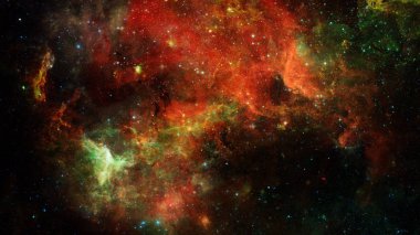 Yıldızlı derin uzay - Bulutsusu ve gökada. Nasa tarafından döşenmiş bu görüntü unsurları.