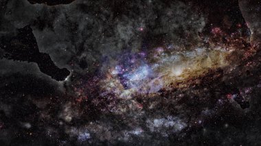 Derin uzayda nebula ve galaksiler. Bu görüntünün elementleri NASA tarafından desteklenmektedir.