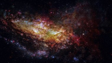 Bulutsusu ve spiral galaksilerin uzayda. Soyut doğası. Nasa tarafından döşenmiş bu görüntü unsurları.