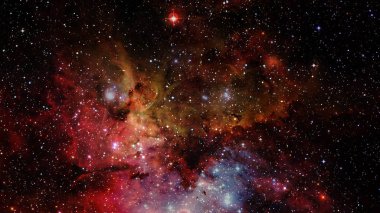 Nebula ve galaksiler uzayda. Bu görüntünün elementleri NASA tarafından desteklenmektedir.