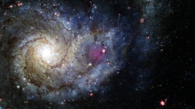 Yıldızlarla arka plan gecesi gökyüzü. Nasa tarafından döşenmiş bu görüntünün elemanları