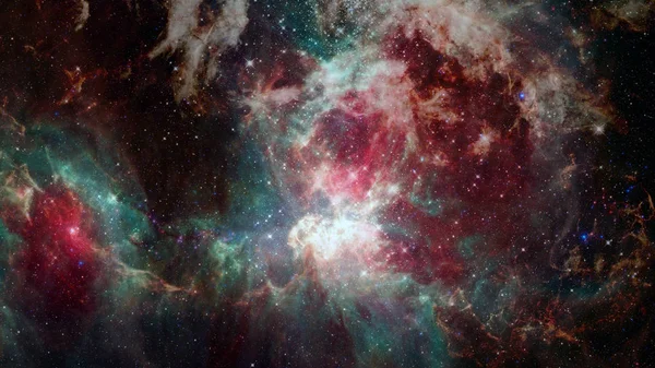Güzel bulutsu ve parlak yıldızlar, gizemli evren. Nasa tarafından döşenmiş bu görüntünün elemanları — Stok fotoğraf