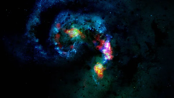 Galaxia y nebulosa en el espacio profundo. Elementos de esta imagen proporcionados por la NASA . — Foto de Stock