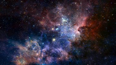 Evrende milyarlarca galaksi var. Soyut arkaplan. Bu görüntünün elementleri NASA tarafından desteklenmektedir