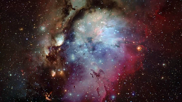 Abstrakt ljusa färgglada universum. Nebulosakväll med stjärnhimmel. Delar av denna bild tillhandahålls av NASA — Stockfoto
