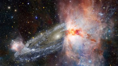 Nebula gece gökyüzü. Bu görüntünün elementleri NASA tarafından desteklenmektedir.